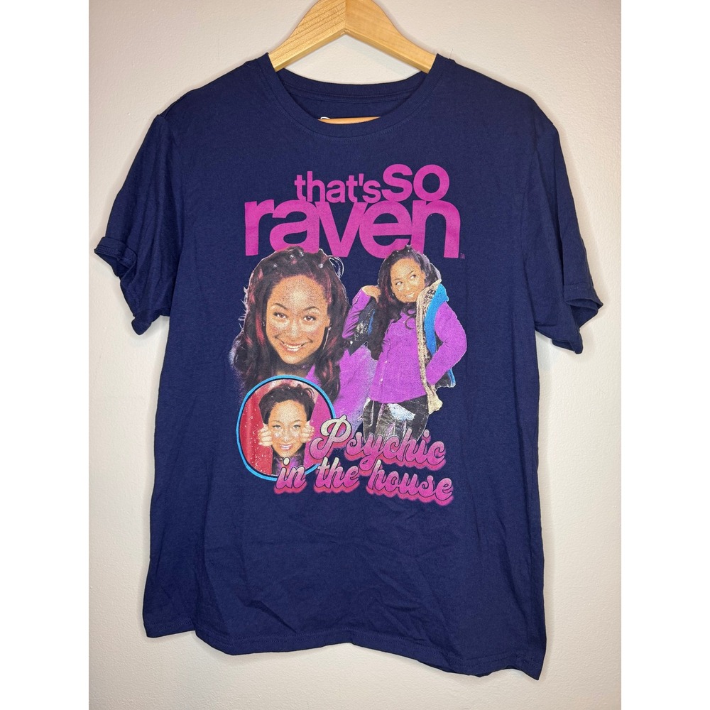 Disney Thats So Raven Graphic T-Shirt Navy Blue Psychic in the House Womens M‎